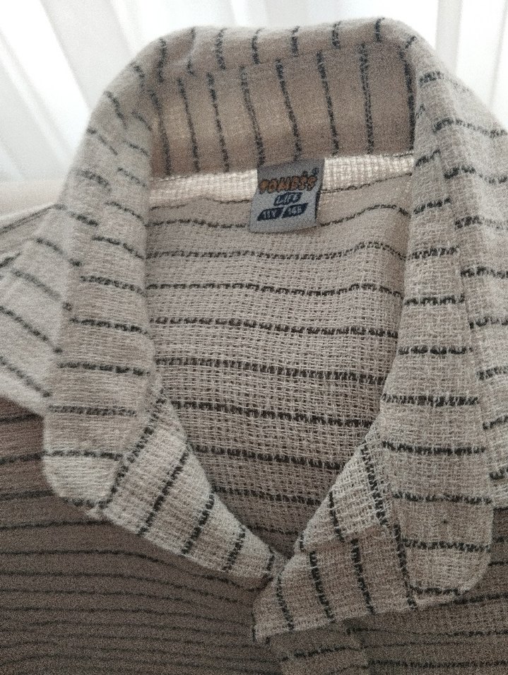 Gri Keten Erkek Gömlek, Düğmeli, Kısa Kollu - Görsel 4