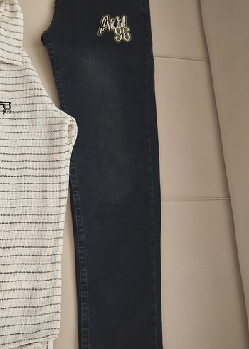 Beyaz Baskılı Erkek Kot Pantolon - Görsel 3