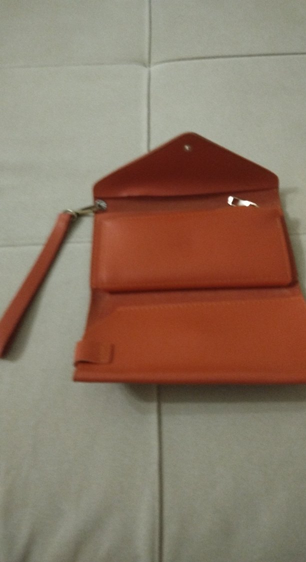 turuncu Deri Fermuarlı Kadın Portföy Cüzdan - Görsel 2