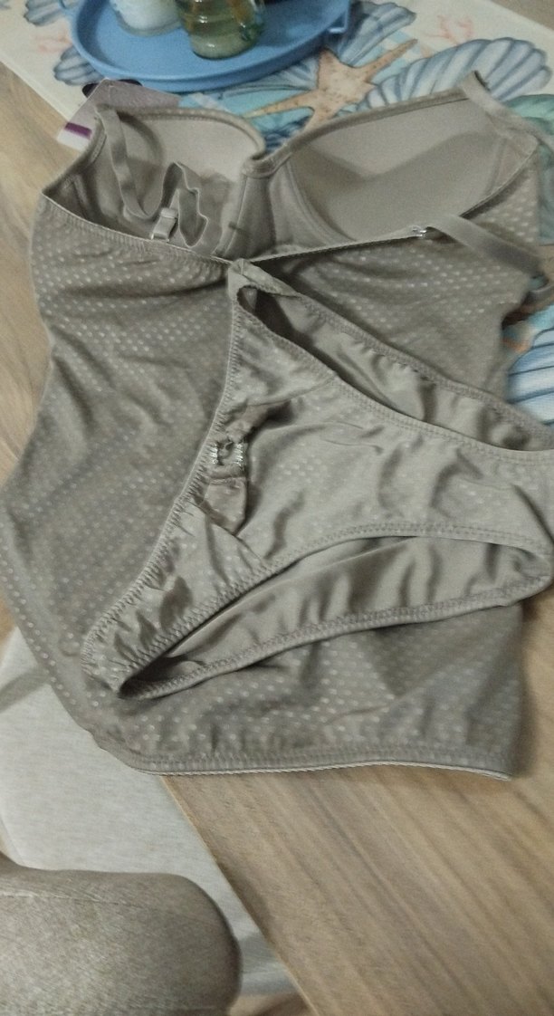 Düğmeli Bej Straplez Bustiyer takımı - Görsel 2