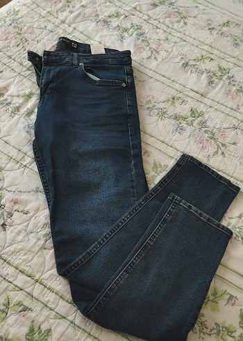 xl Beden kahverengi Renk Koton Kadın Kahverengi Düğmeli Dar Kesim Kot Pantolon
