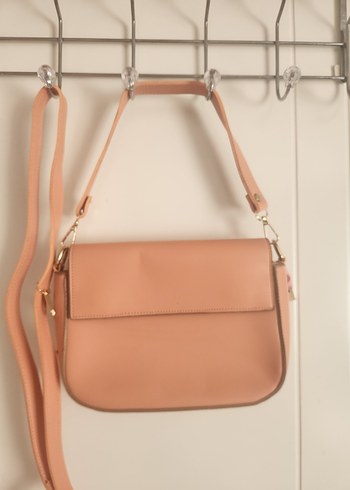 Diğer Pudra Pembe Minimalist Deri Kadın Çanta