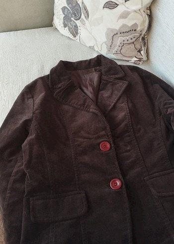 American Vintage Koyukahverengi Kadife Ceket Y2k Amerikan Vintage Kaban Blazer