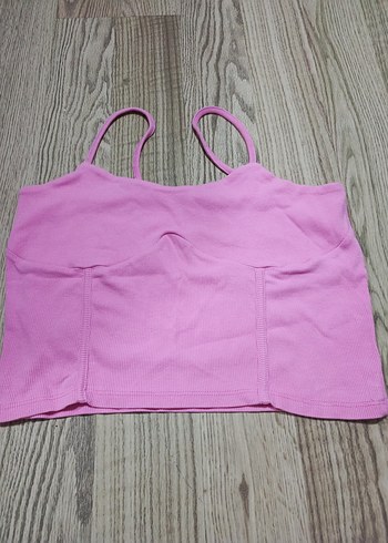 Kadın Pembe İnce Askılı Crop Top