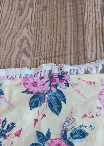 River Island Bohem Tarzda Çiçek Desenli Fırfırlı Bluz sıfır 38/42
