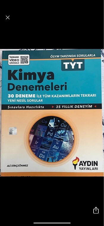 Aydın yayınları tyt kimya deneme