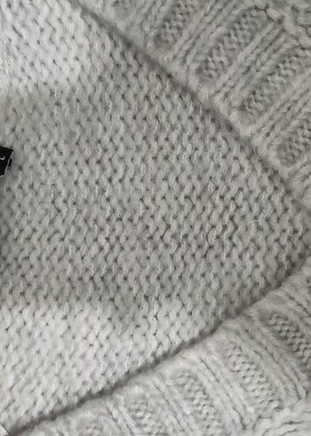 bej V-Yaka Örgü Kadın Süveter - Görsel 4