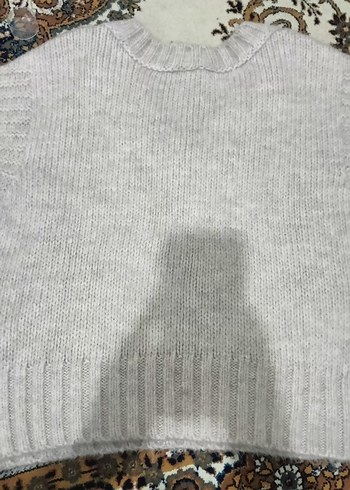 bej V-Yaka Örgü Kadın Süveter - Görsel 5