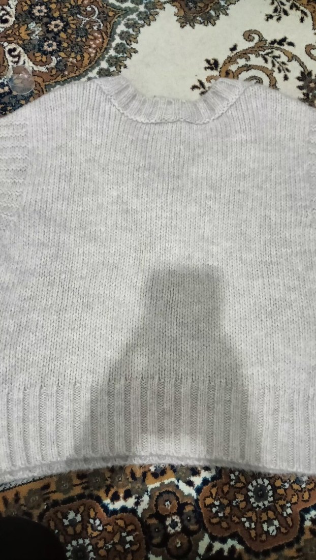 bej V-Yaka Örgü Kadın Süveter - Görsel 5