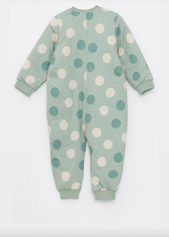 Yeşil Puantiyeli Fermuarlı Bebek Tulumu - Görsel 2