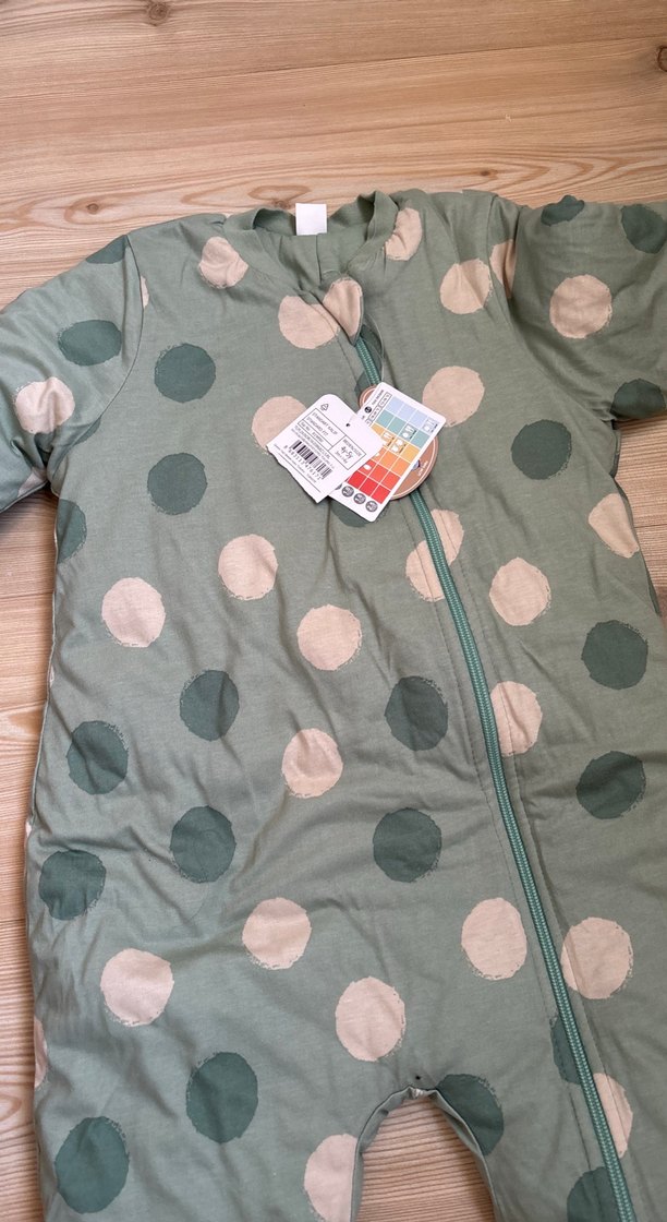 Yeşil Puantiyeli Fermuarlı Bebek Tulumu - Görsel 4