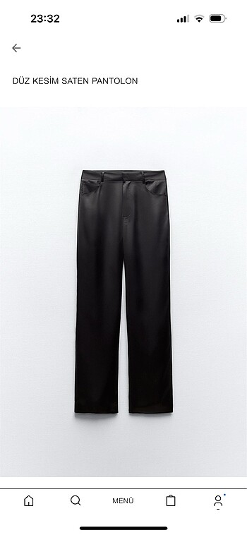 Zara siyah saten pantolon
