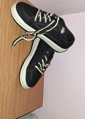 Siyah Platform Topuklu Kadın Spor Ayakkabı - Görsel 2