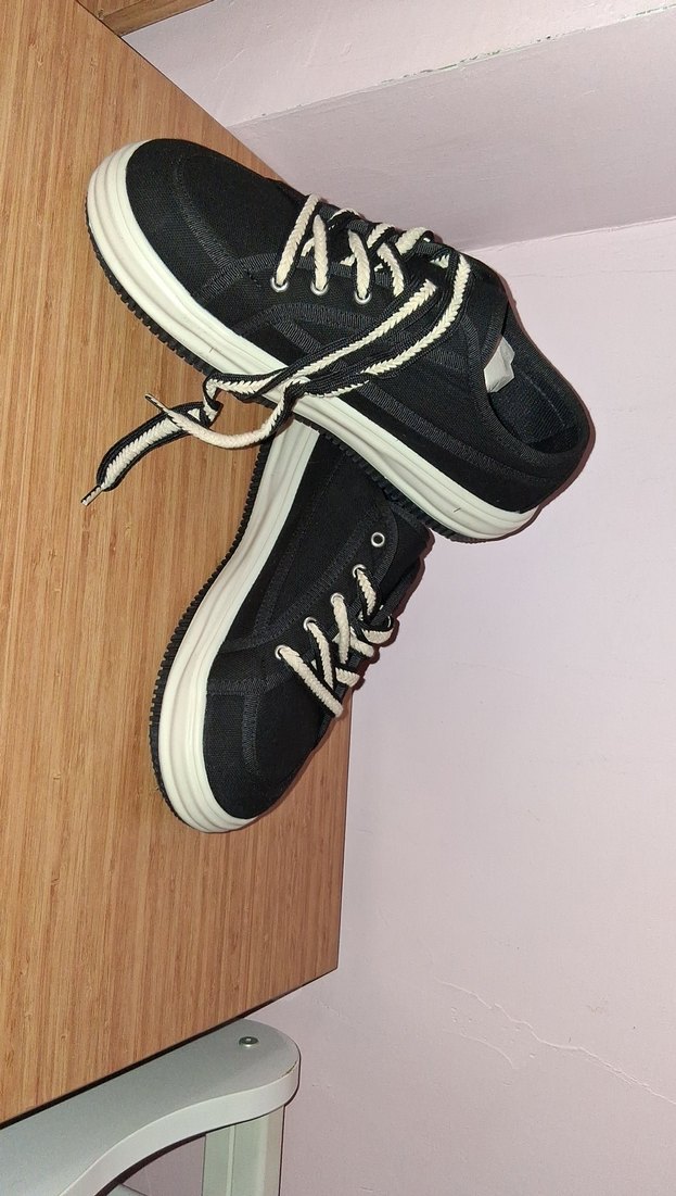 Siyah Platform Topuklu Kadın Spor Ayakkabı - Görsel 2