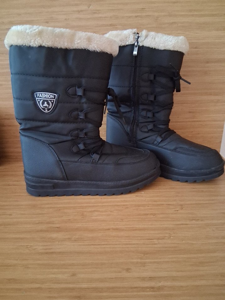 Siyah Kürklü Dolgu Topuk Kadın Bot - Görsel 5