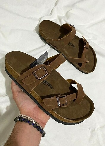 38 Beden kahverengi Renk Birkenstock Terlik
