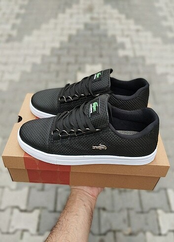 Siyah Lacoste Sneaker Spor Ayakkabı 