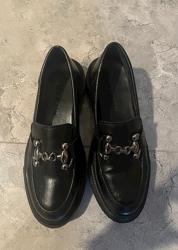 38 Beden siyah Renk Siyah Tokalı Kalın Topuklu Kadın Loafer