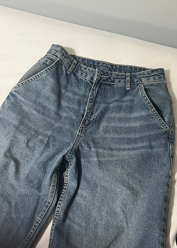 Gri Bol Kesim Midi Kadın Jean - Görsel 2