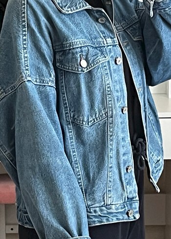 Kadın Mavi Kot Ceket - Görsel 3