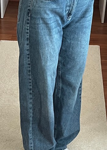 Mavi kot Rahat Kesim Kadın Denim Pantolon - Görsel 3