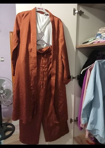 Uzun, Salaş Kahverengi Kadın Kaban - Görsel 2