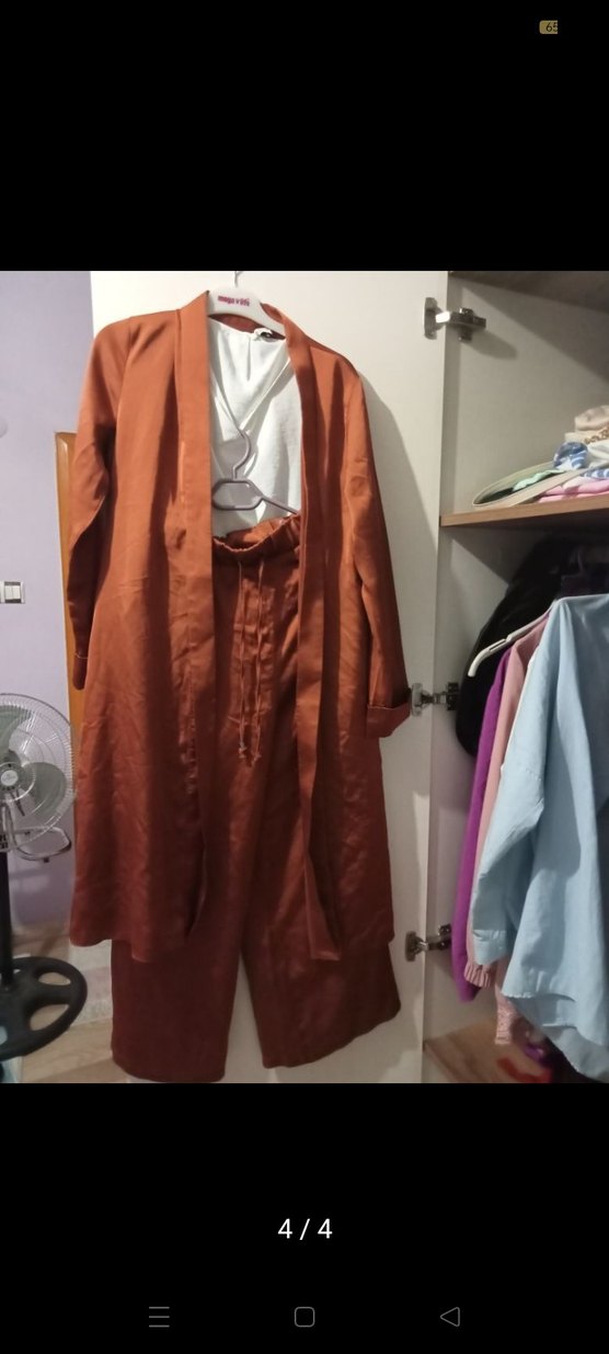 Uzun, Salaş Kahverengi Kadın Kaban - Görsel 2