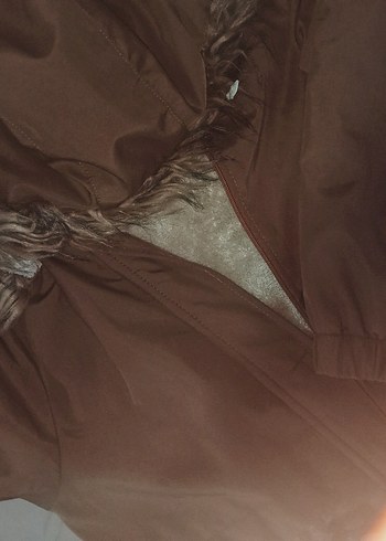 Kahverengi Kürklü Kadın Uzun Mont - Görsel 2