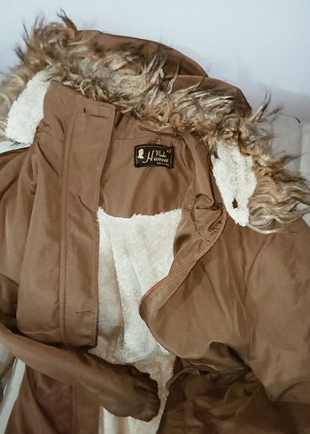 Kahverengi Kürklü Kadın Uzun Mont - Görsel 11