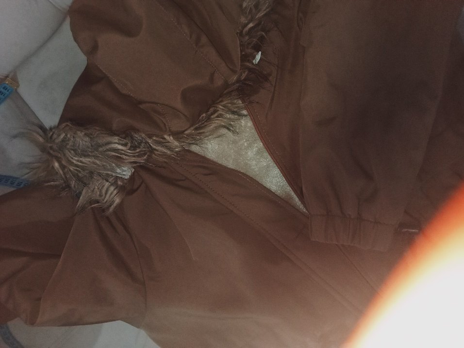 Kahverengi Kürklü Kadın Uzun Mont - Görsel 2