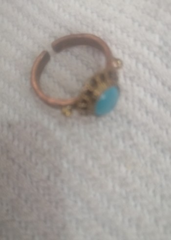 Mavi taşlı bakır Kadın Yüzük - Görsel 2