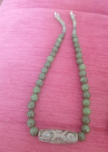 Uzun Turkuaz Boncuklu Bohem Kolye - Görsel 2