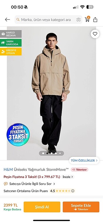 H&M H&m unisex yagmurluk