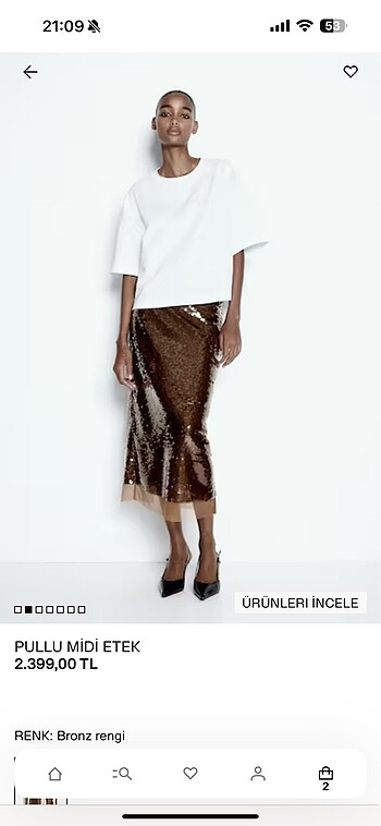 H&m midi etek