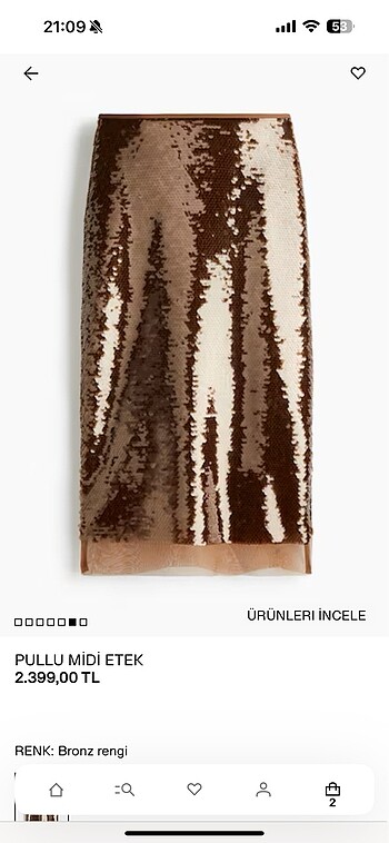 36 Beden H&m midi etek