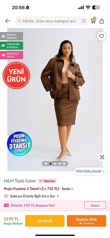 H&M H&m tüylü ceket