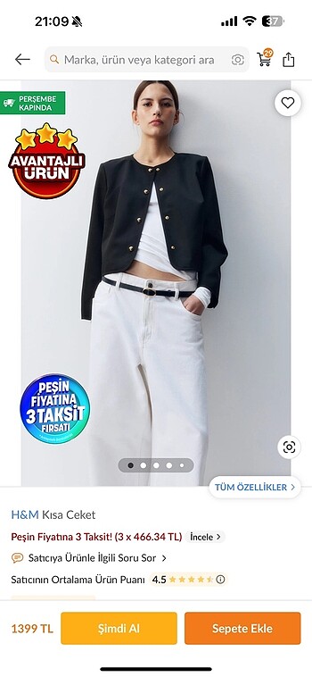 H&m kısa ceket