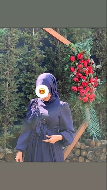 Tesettür Hülya keser lacivert abiye elbise
