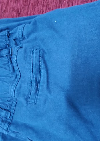 40 Beden lacivert Renk Mavi kot Rahat Kesim Düğmeli Kadın Pantolon
