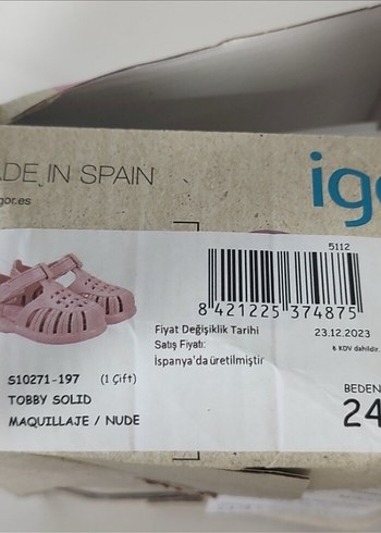 Igor Igor Kız Çocuk Pembe Velcro Terlik