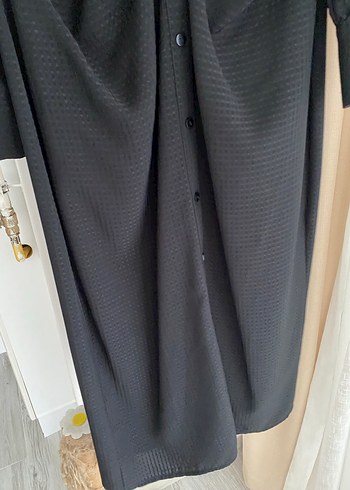 Mango Düğmeli Siyah Uzun Kollu Ofis Elbisesi slim kalem - Görsel 8