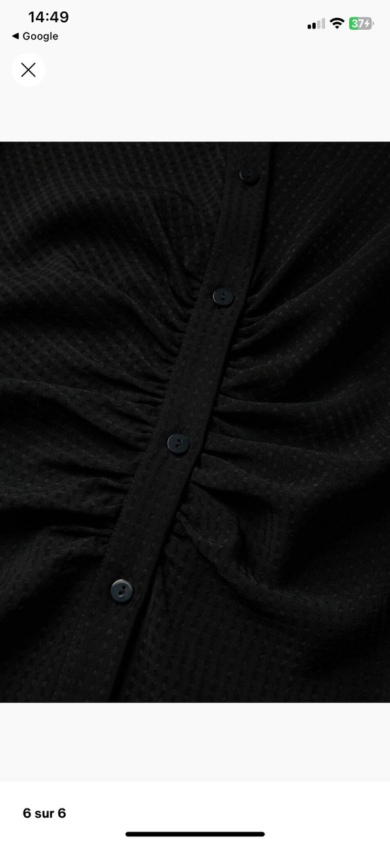 Mango Düğmeli Siyah Uzun Kollu Ofis Elbisesi slim kalem - Görsel 5