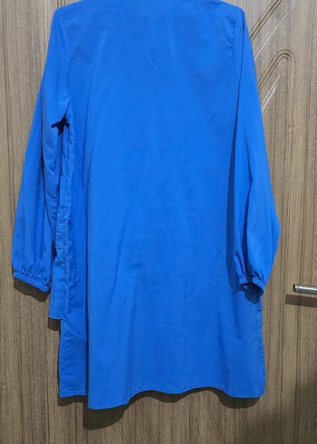 Uzun Kollu Mavi Volanlı Kadın Tunik - Görsel 2