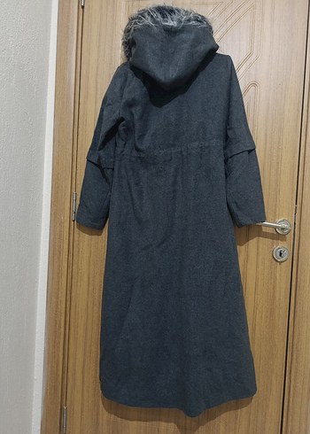 Gri Uzun Denim Kadın Palto - Görsel 2