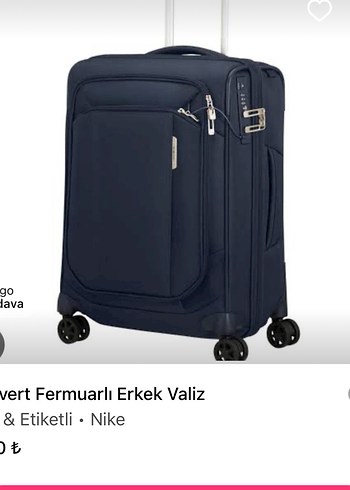 Nike Fermuarlı Erkek Valiz - Lacivert