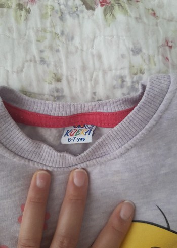 5 Yaş Beden Kız Çocuk Gri Tweety Baskılı Sweatshirt
