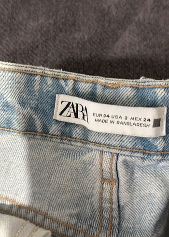 Kadın Mavi Tie-Dye Mini Denim Şort - Görsel 3