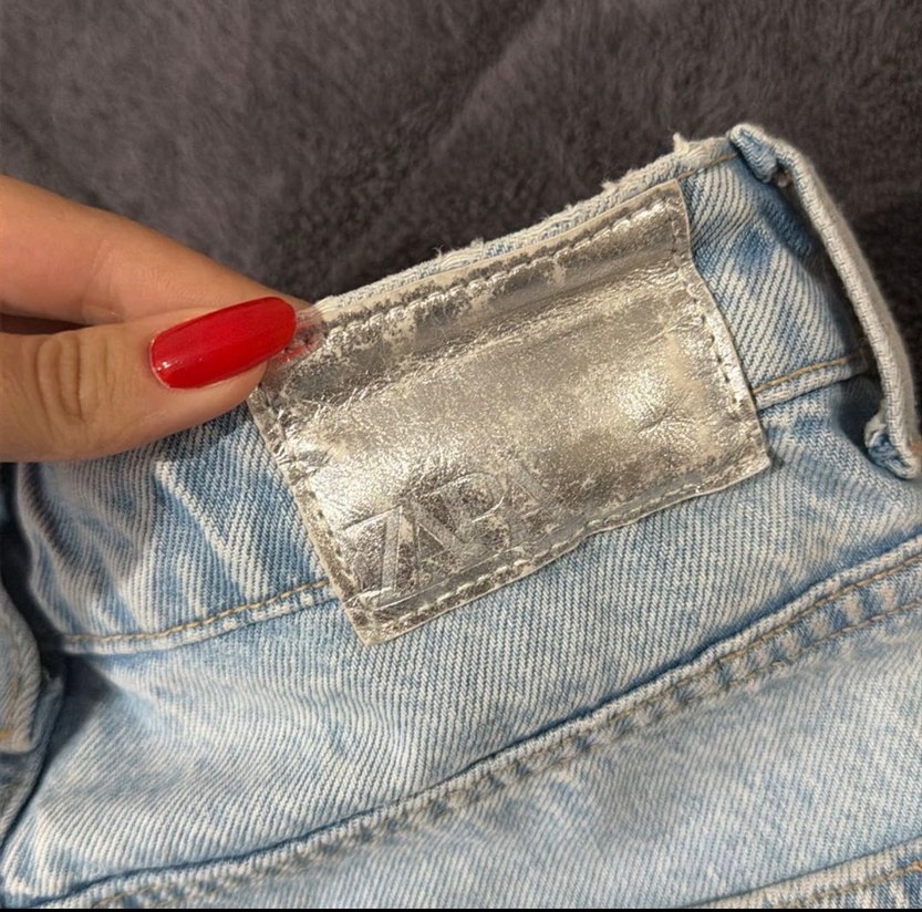 Kadın Mavi Tie-Dye Mini Denim Şort - Görsel 5