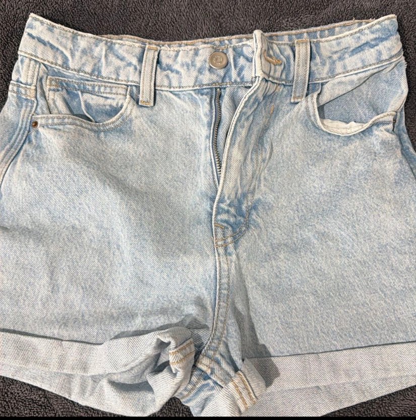 Kadın Mavi Tie-Dye Mini Denim Şort - Görsel 2