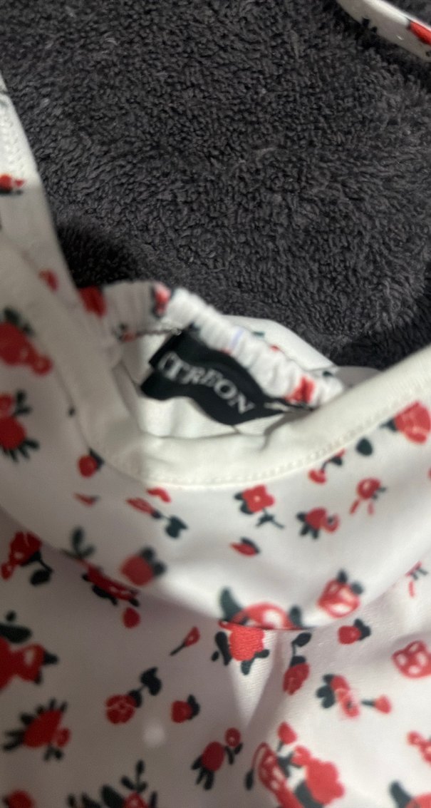 V Yaka Çiçek Desenli Drapeli Mini Elbise - Görsel 4